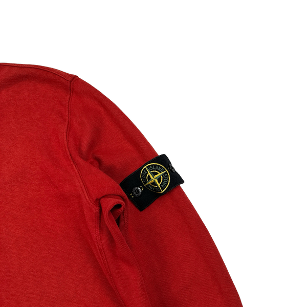 Stone Island 2014 Red Zipped Cotton Jumper - Large