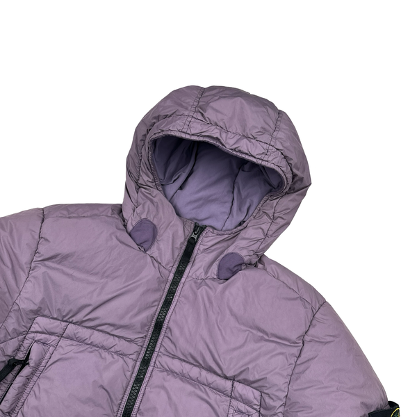 Stone Island Lavender Purple Crinkle Reps Puffer Jacket - Medium