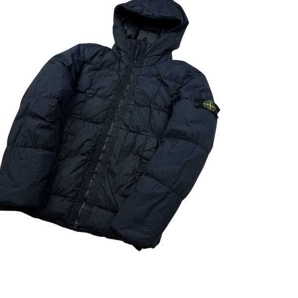 Stone Island 2018 Navy Down Filled Crinkle Puffer Jacket Small
