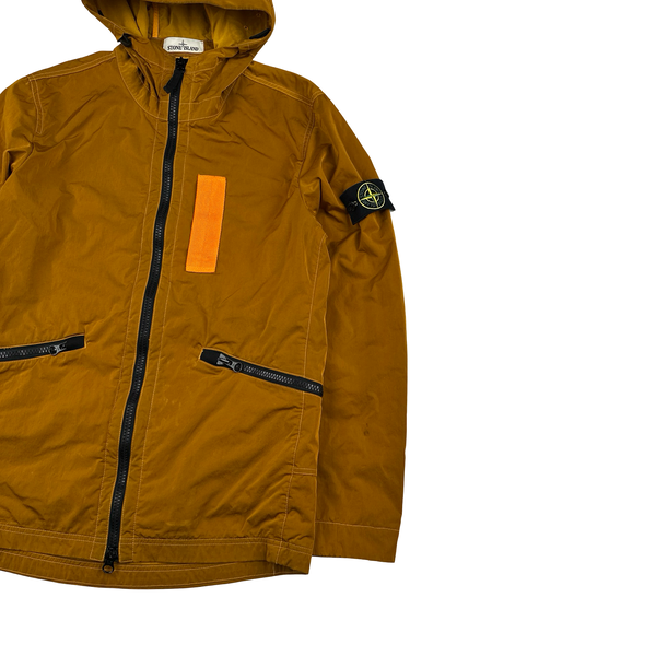 Stone Island 2017 Orange Nylon Metal Flock Hooded Jacket - Medium
