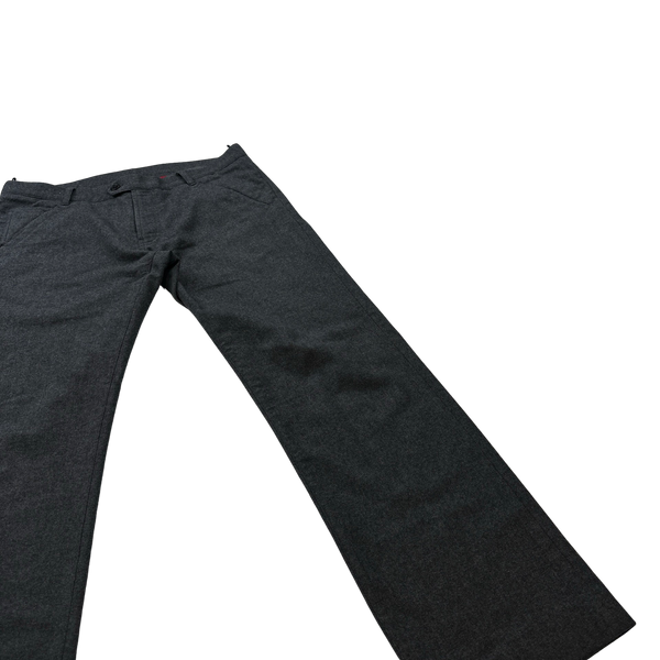 Prada Wool Grey Black Tab Suit Trousers - 34"