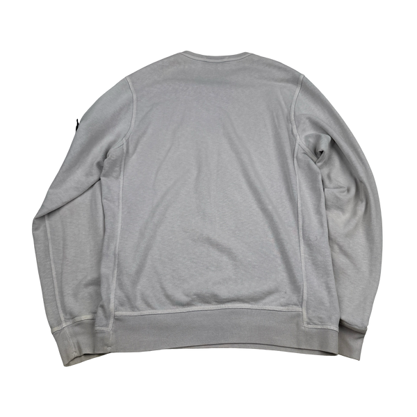 Stone Island Heather White Crewneck Jumper - Large