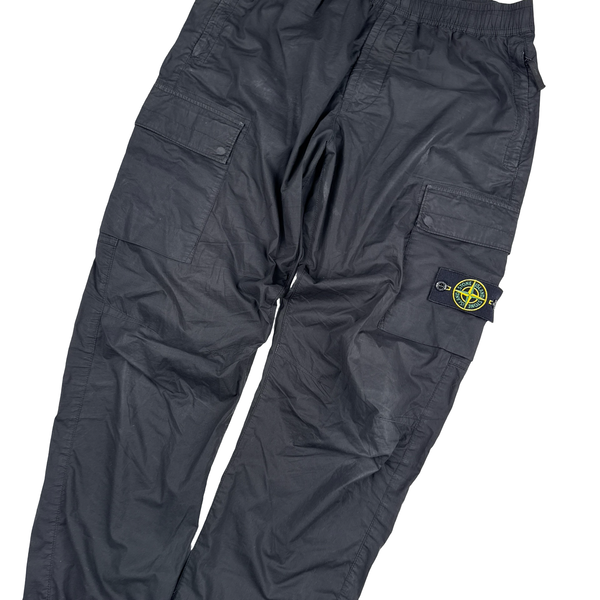 Stone Island 2023 Black RE Cotton Cargo Trousers - 34"