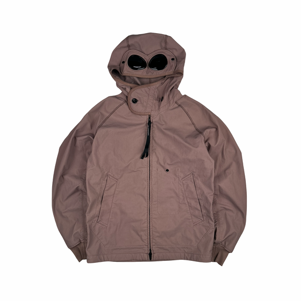 CP Company GD Shell Pink Hooded Lined Soft Shell Goggle Jacket - Medium