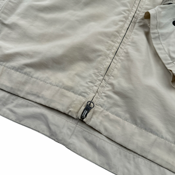 Stone Island 2020 Micro Reps Cream Rain Jacket - Large