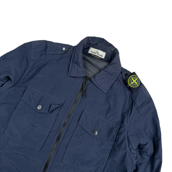 Stone Island 2020 Naslan Navy Double Chest Pocket Overshirt - Medium