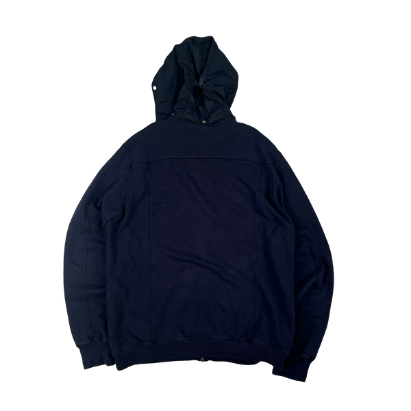 CP Company Vintage Navy Nylon Hood Goggle Hoodie - XXL