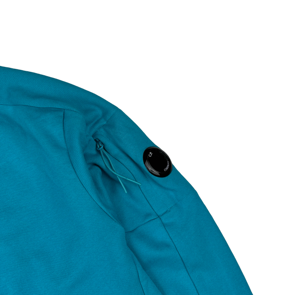 CP Company Blue Cotton Lens Viewer Quarter Zip Pullover - Large