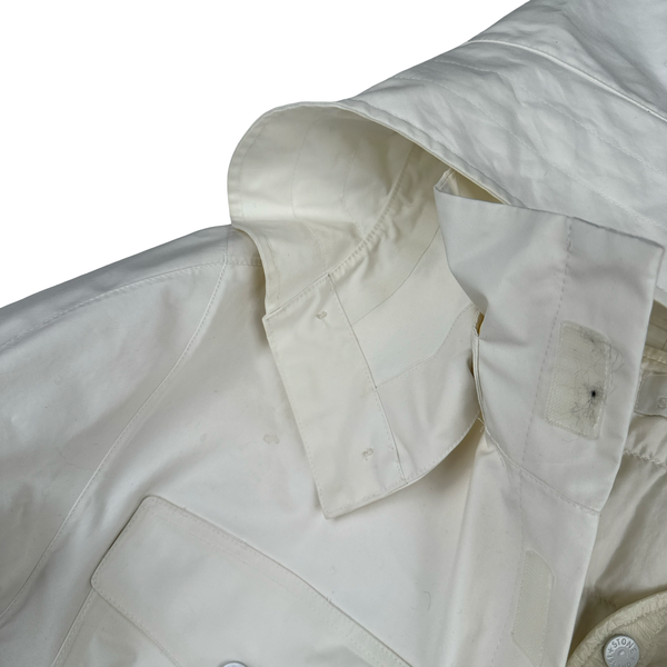 Stone Island 2017 Waterproof Down Lined White Ghost Tank Shield Jacket - Large