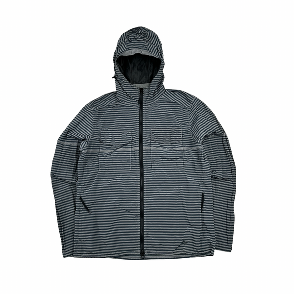 Stone Island 2017 Marina Blue Stripped Nylon Metal Jacket - XL