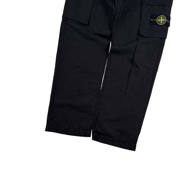 Stone Island 2022 Black Cotton Cargo Trousers - 29"
