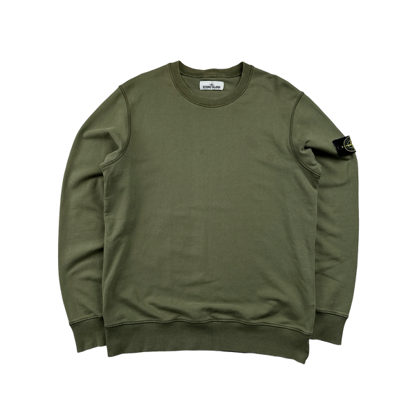 Stone Island 2020 Olive Green Crewneck Sweatshirt - Large