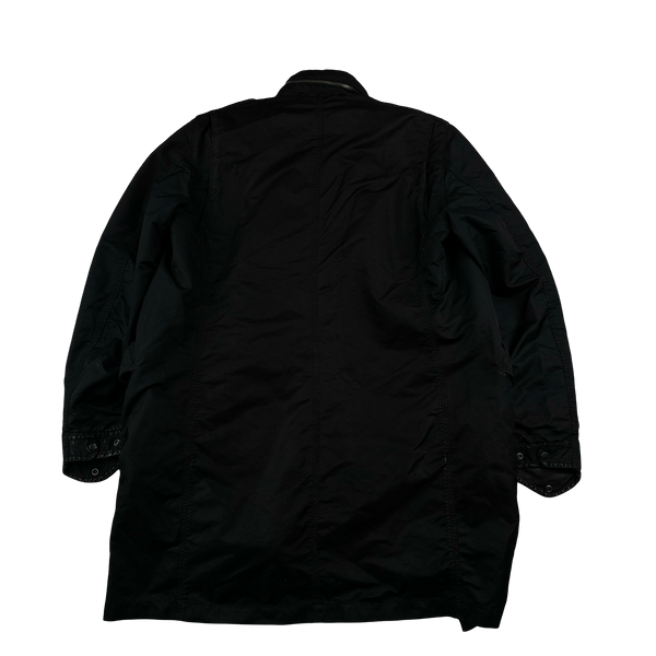 Stone Island Black David TC Long Parka Jacket - Medium