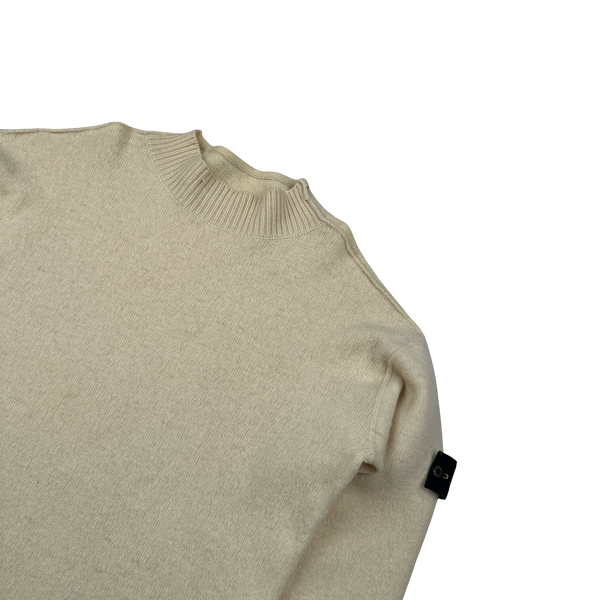 Stone Island 2000 Vintage Wool Cream Knit Jumper - XL