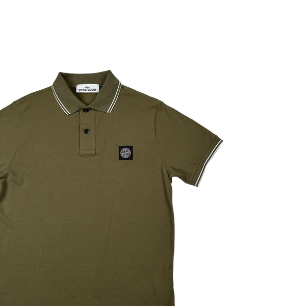 Stone Island 2018 Khaki Polo Top - Medium