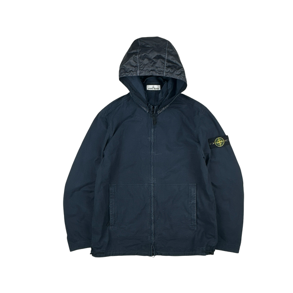 Stone Island 2021 Navy Cotton Cordura Hooded Jacket - XL