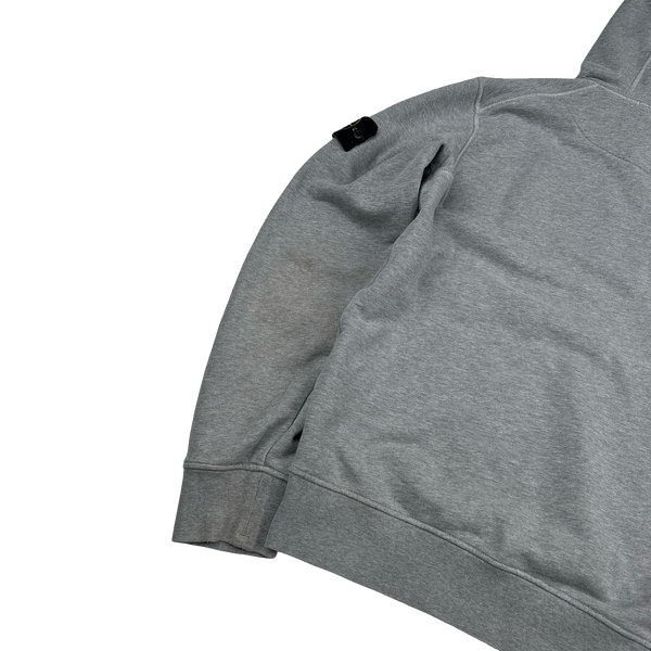 Stone Island 2022 Grey Cotton Pullover Hoodie - Small