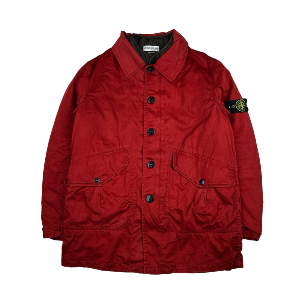 Stone Island Vintage Red Raso Gommato Dual Lined Jacket - Large