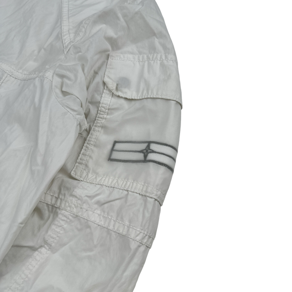 Stone Island 2009 Denims White Cotton Mesh Pocket Emblem Lightweight Jacket - Large