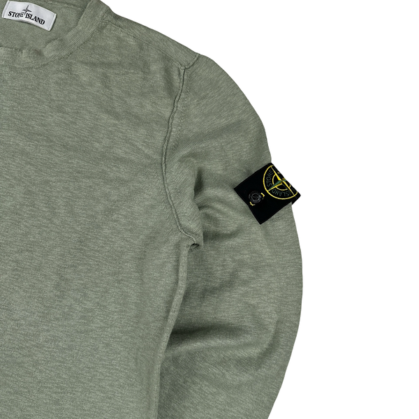 Stone Island Olive Green Lightweight Knitted Crewneck - XL