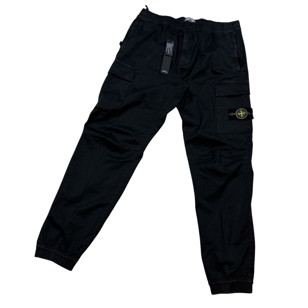 Stone Island 2022 Black RE T Cargo Trousers - 36"