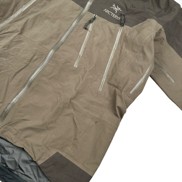 Arcteryx Brown Two Tone Gore-tex Pro Zipped Hooded Jacket - Large