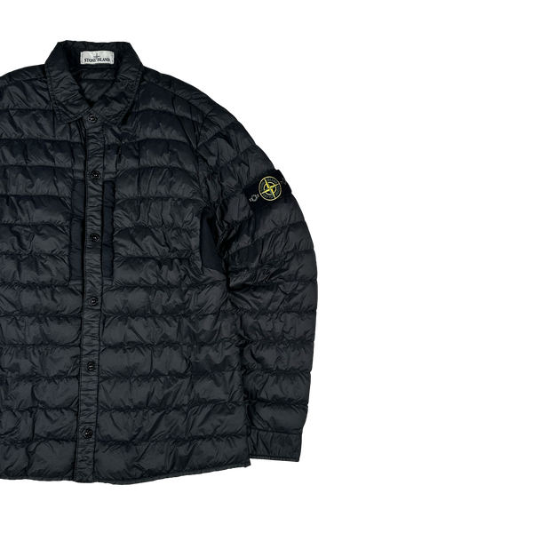Stone Island 2018 Black Micro Yarn Down Overshirt - Large