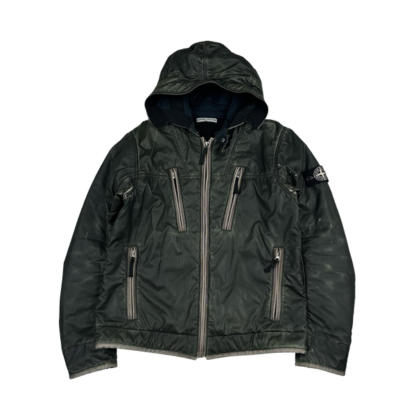 Stone Island 2010 Green Liquid Reflective Jacket - Medium