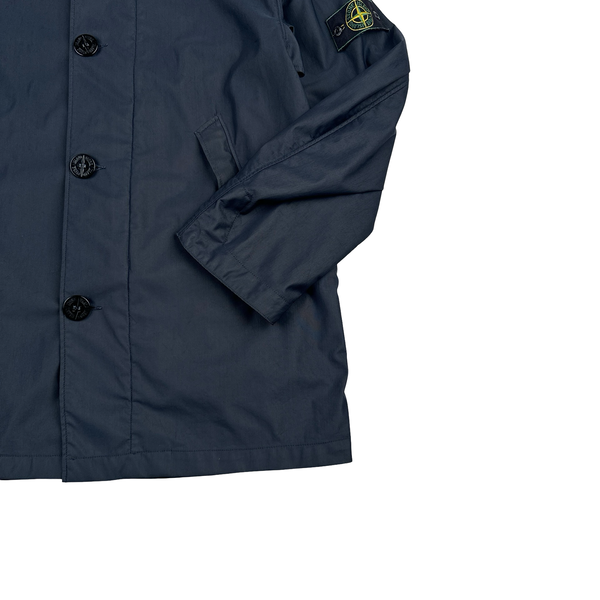 Stone Island 1995 Navy Nylam Vintage Long Jacket - Large
