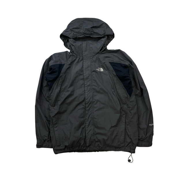 North Face HyVent Grey Two Toned Fleece Lined Hooded Jacket - Large