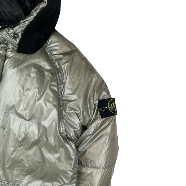 Stone Island Grey Pertex Quantum Y Down Puffer Jacket - Medium