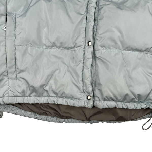 Prada Baby Blue Cuff Tab Zipped Puffer Jacket - Small
