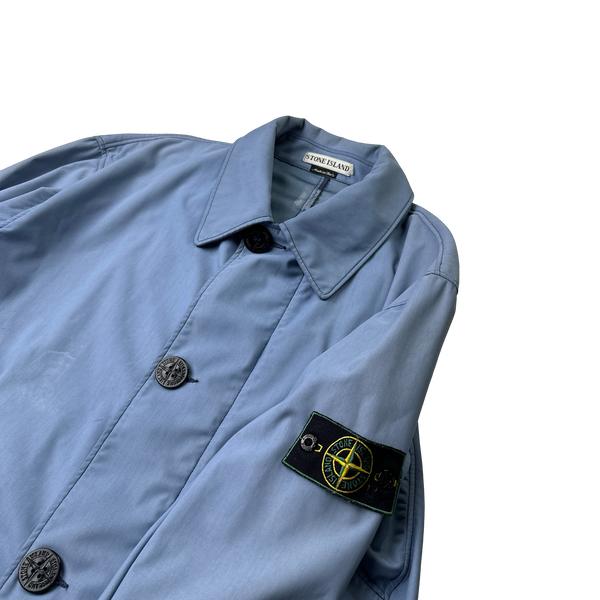 Stone Island 1995 Periwinkle Blue Nylam Vintage Long Jacket - XL