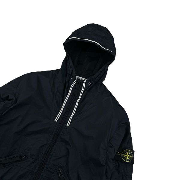 Stone Island 2011 Navy Membrana TC Hooded Rain Jacket - Small