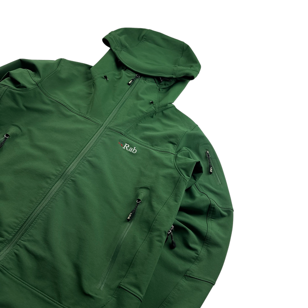 RAB Green Zipped Waterproof Soft Shell Jacket - Large