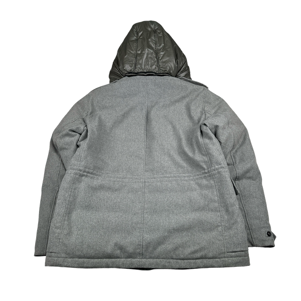 Stone Island 2014 Grey Ice Wool Blend Down Field Jacket - XXL