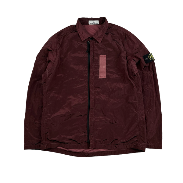 Stone Island 2017 Maroon Nylon Metal Shimmer Overshirt - XL