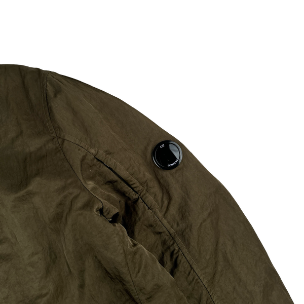 CP Company Khaki Nylon B Shimmer Lens Viewer Collared Jacket - Large