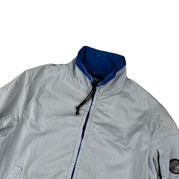 CP Company Blue Garment Dyed Raso-CP Zipped Lens View Jacket - Large