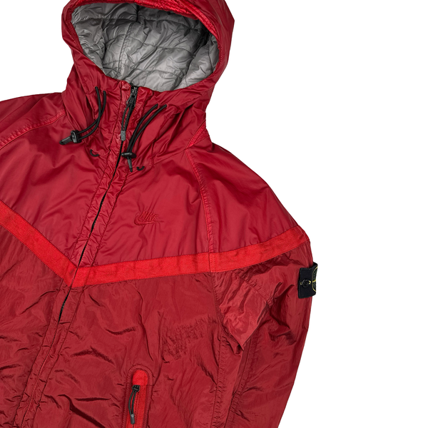 Stone Island x Nike Red Mussola Gommata Nylon Metal Jacket - Medium