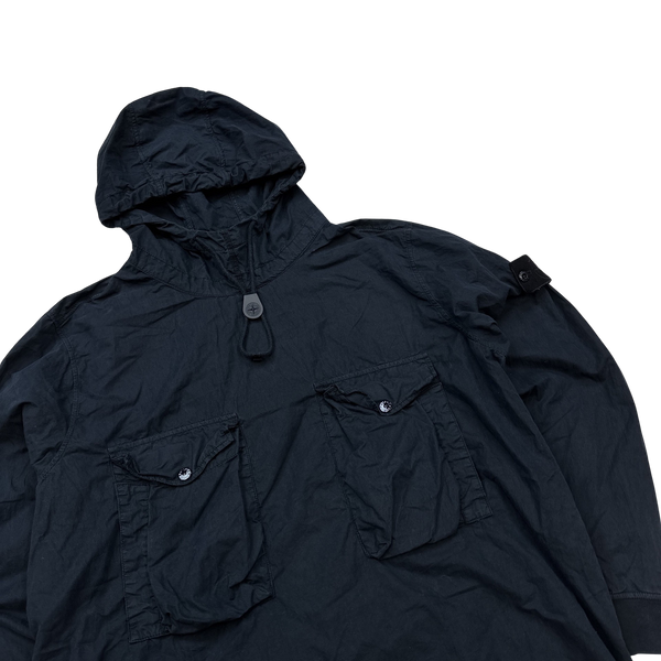 Stone Island 2019 Navy Ghost Cotton Resin Smock - Large
