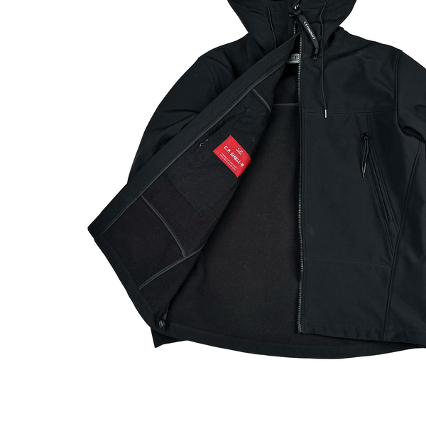 CP Company Black Soft Shell R Goggle Jacket - Small