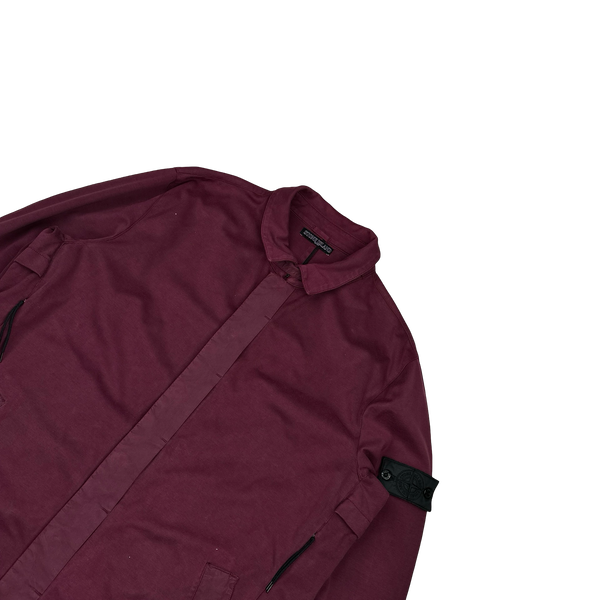 Stone Island 2012 Burgundy Cotton Resin Coated Shadow Project Trench - XXL