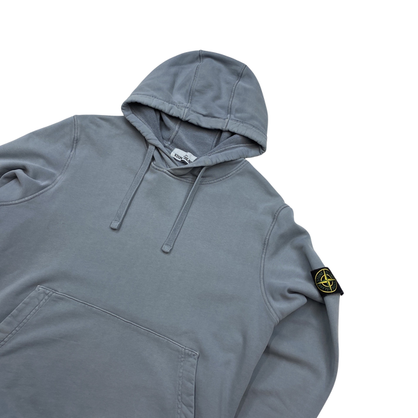 Stone Island 2021 Light Blue Pullover Hoodie - Medium