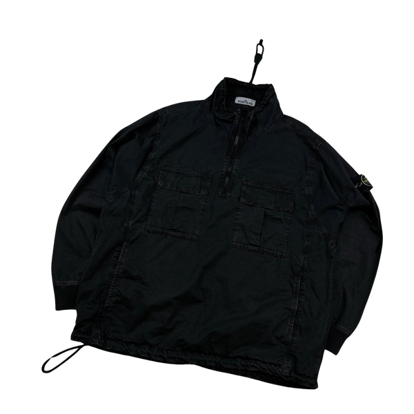 Stone Island Black Smock Pullover Overshirt Large