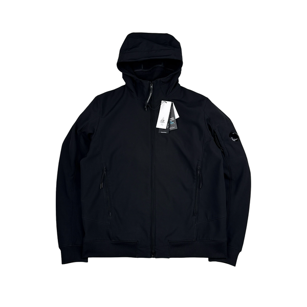 CP Company Black Soft Shell R Goggle Hooded Zipped Jacket - XXL