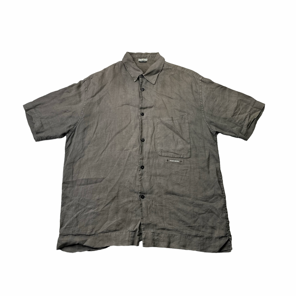 Stone Island SS2000 Vintage Spellout Linen Polo Shirt - XL – Mat's