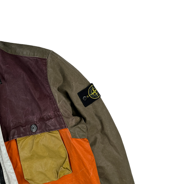 Stone Island 2019 Tela Placcata Resin Coated Bicolore Hooded Jacket - Small