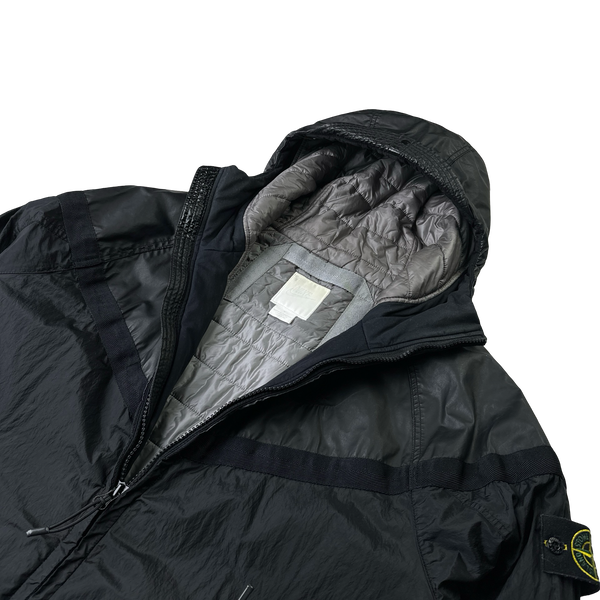 Stone Island x Nike Black Mussola Gommata Nylon Metal Jacket - Large