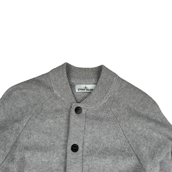 Stone Island 2016 Grey Buttoned Wool Cardigan - Medium